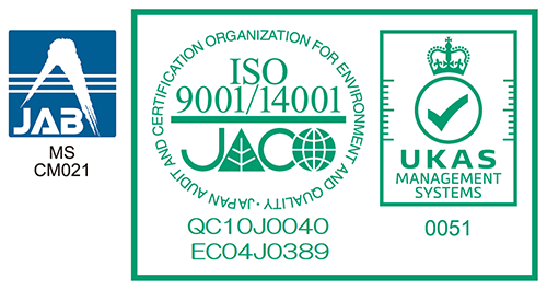 ISO9001登録証・ISO14001登録証